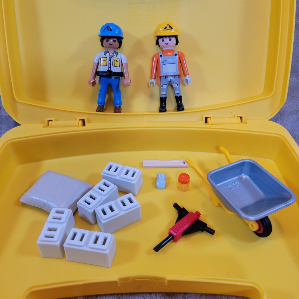 Playmobil‎ Construction Carry Case Kids Yellow Figures Accessories Set
